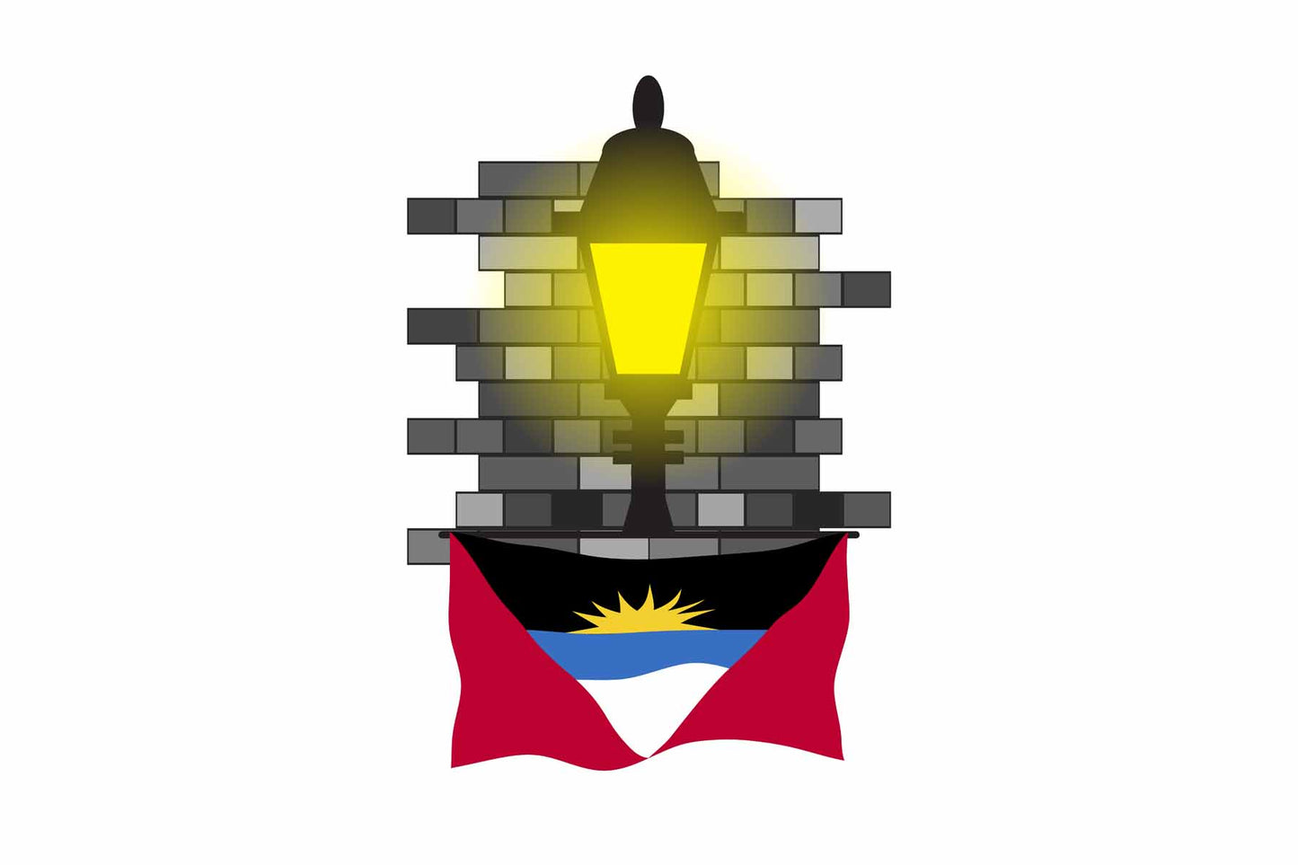 Antigua and Barbuda Street Lamp Bricks Magnet