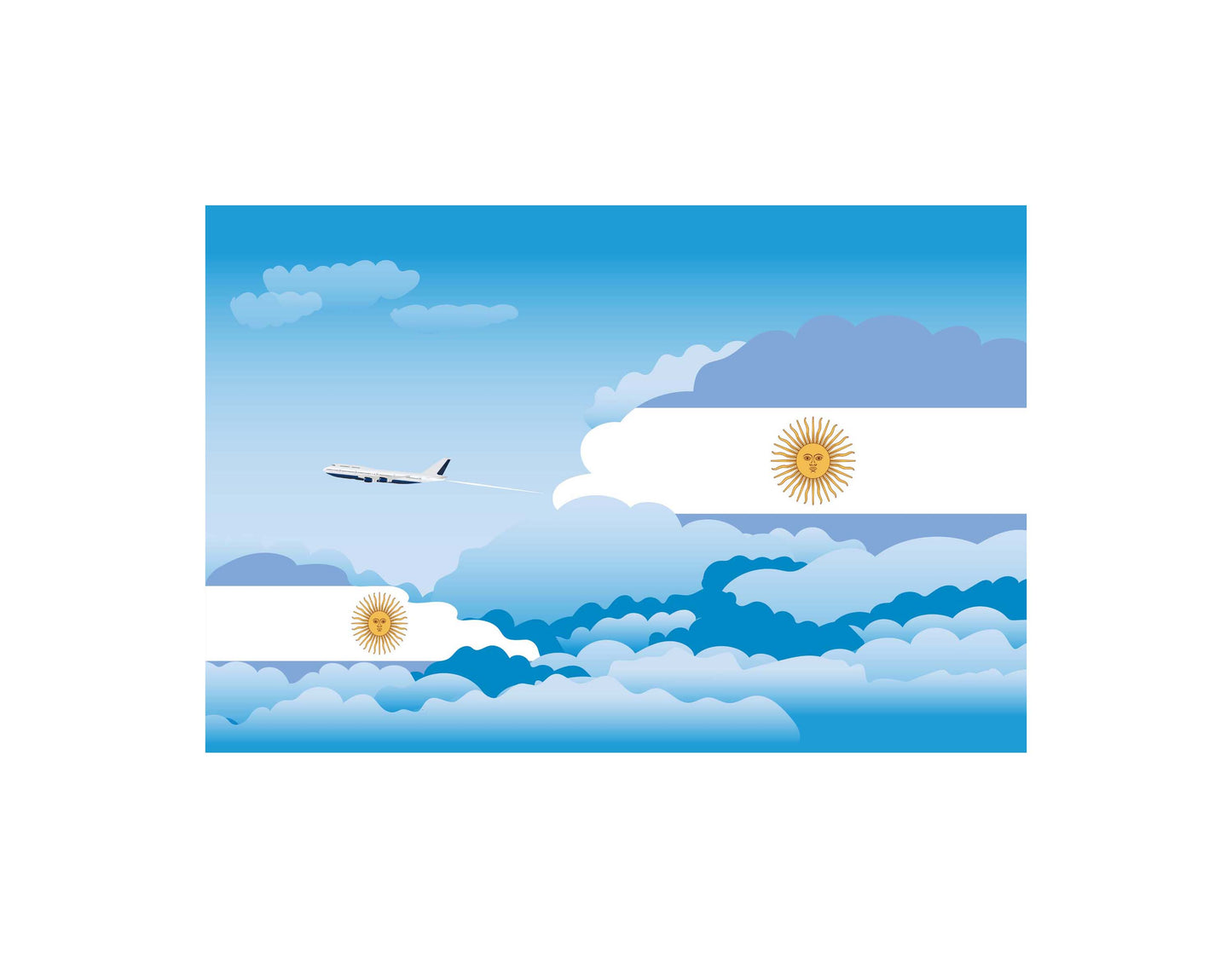 Argentina Day Clouds Canvas Print Framed