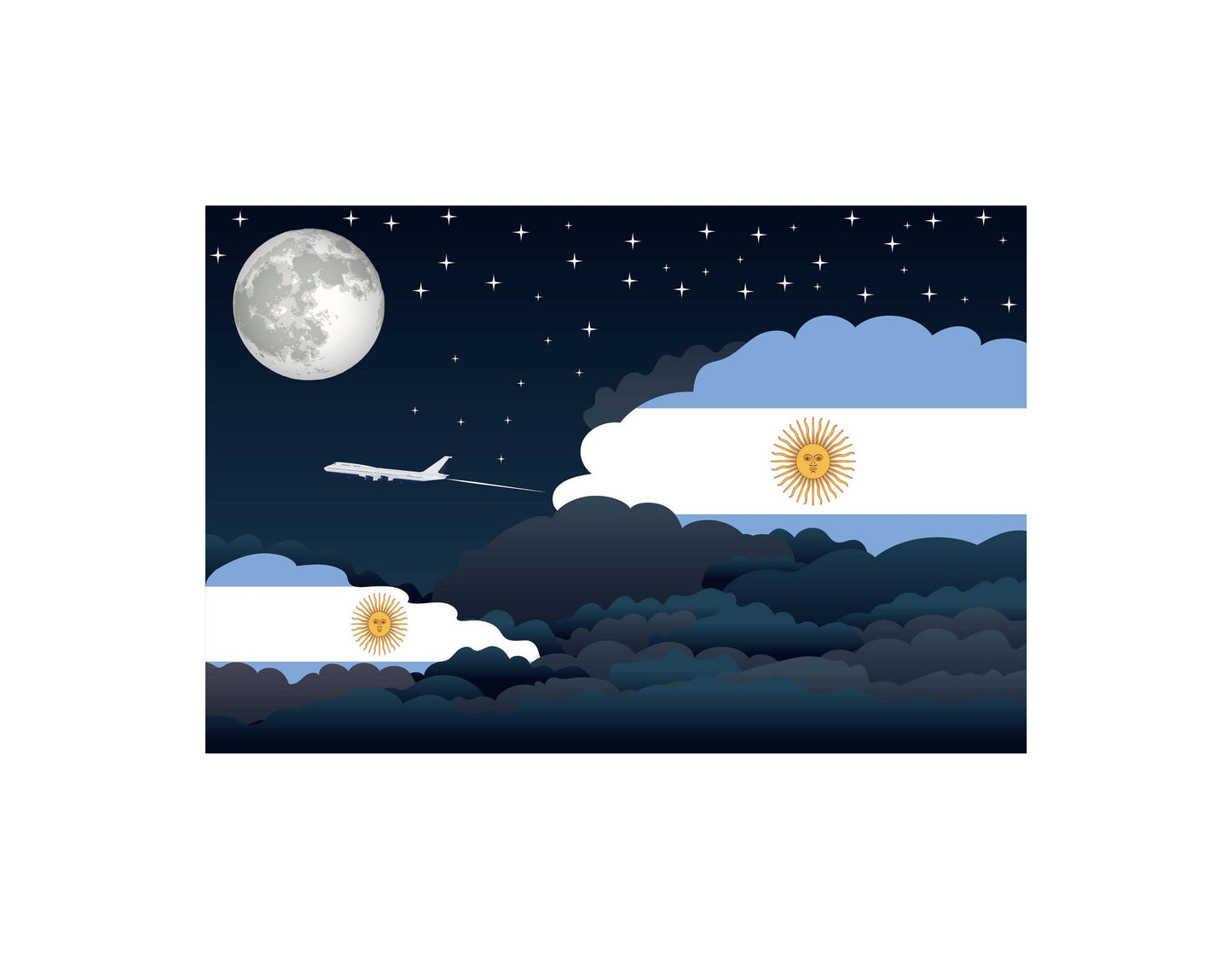 Argentina Night Clouds Blanket Throw