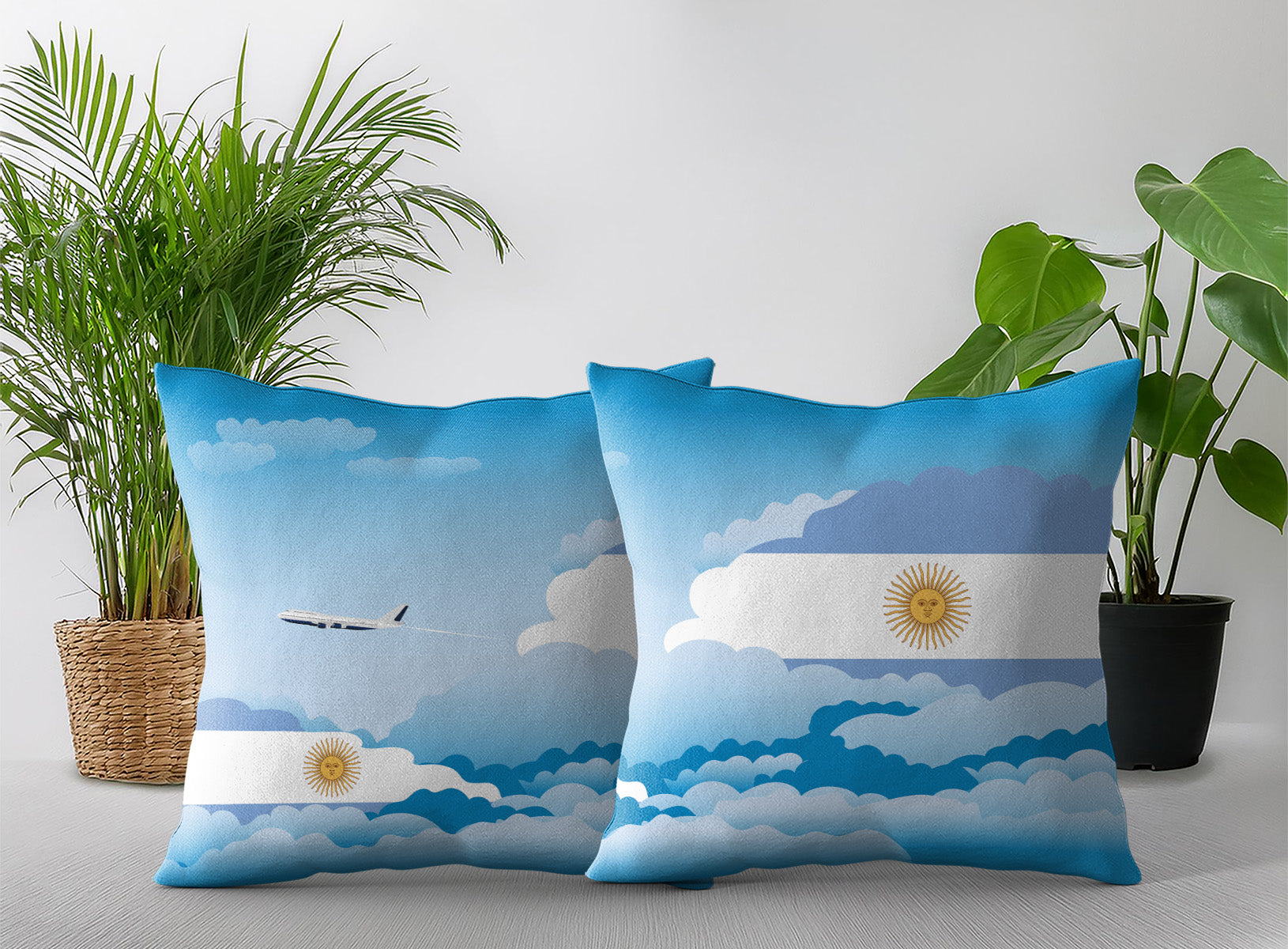 Argentina Day Clouds Pillow Case