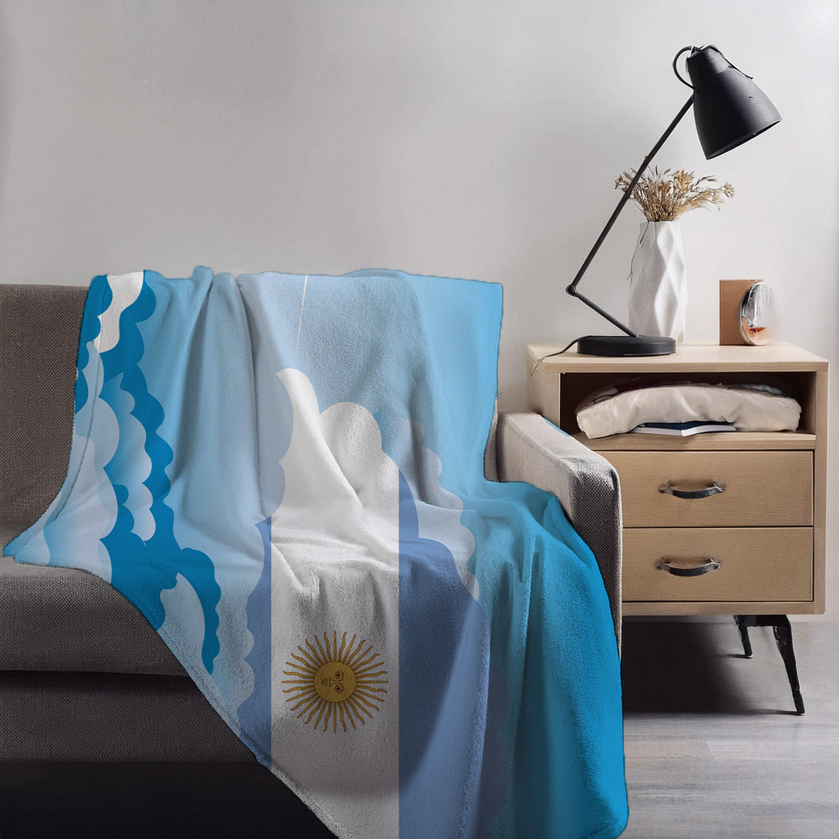 Argentina Day Clouds Blankets & Throws | Soft Premium Blankets | City Posters Plus