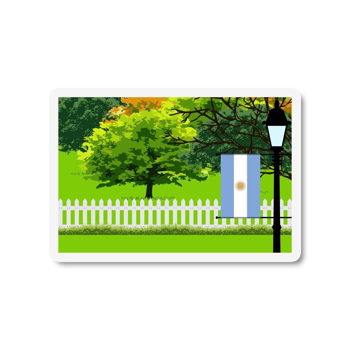 Argentina Trees Street Lamp Magnet