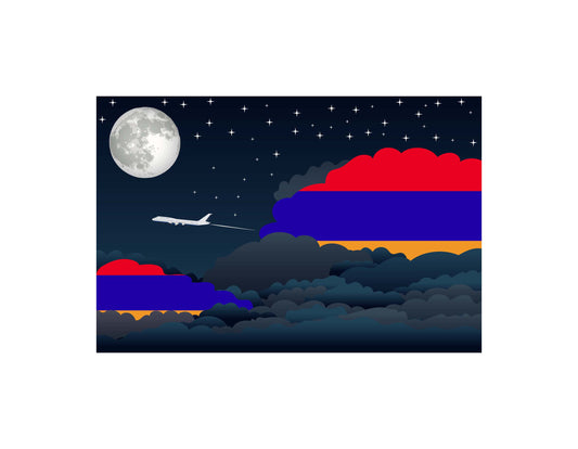 Armenia Night Clouds Canvas Print Framed