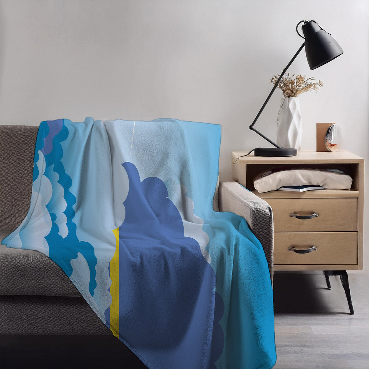 Aruba Day Clouds Blankets & Throws | Soft Premium Blankets | City Posters Plus