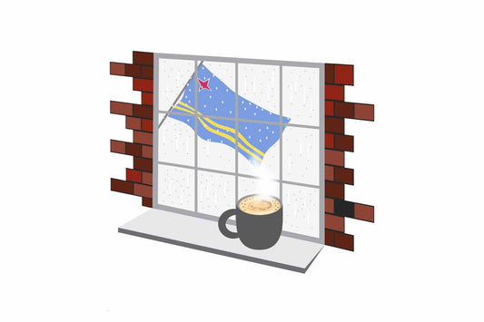 Aruba Coffee Rain Window Magnet