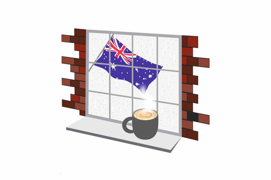 Australia Coffee Rain Window Magnet