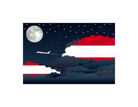 Austria Night Clouds Canvas Print Framed