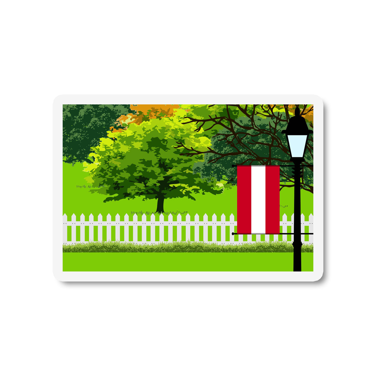 Austria Trees Street Lamp Magnet