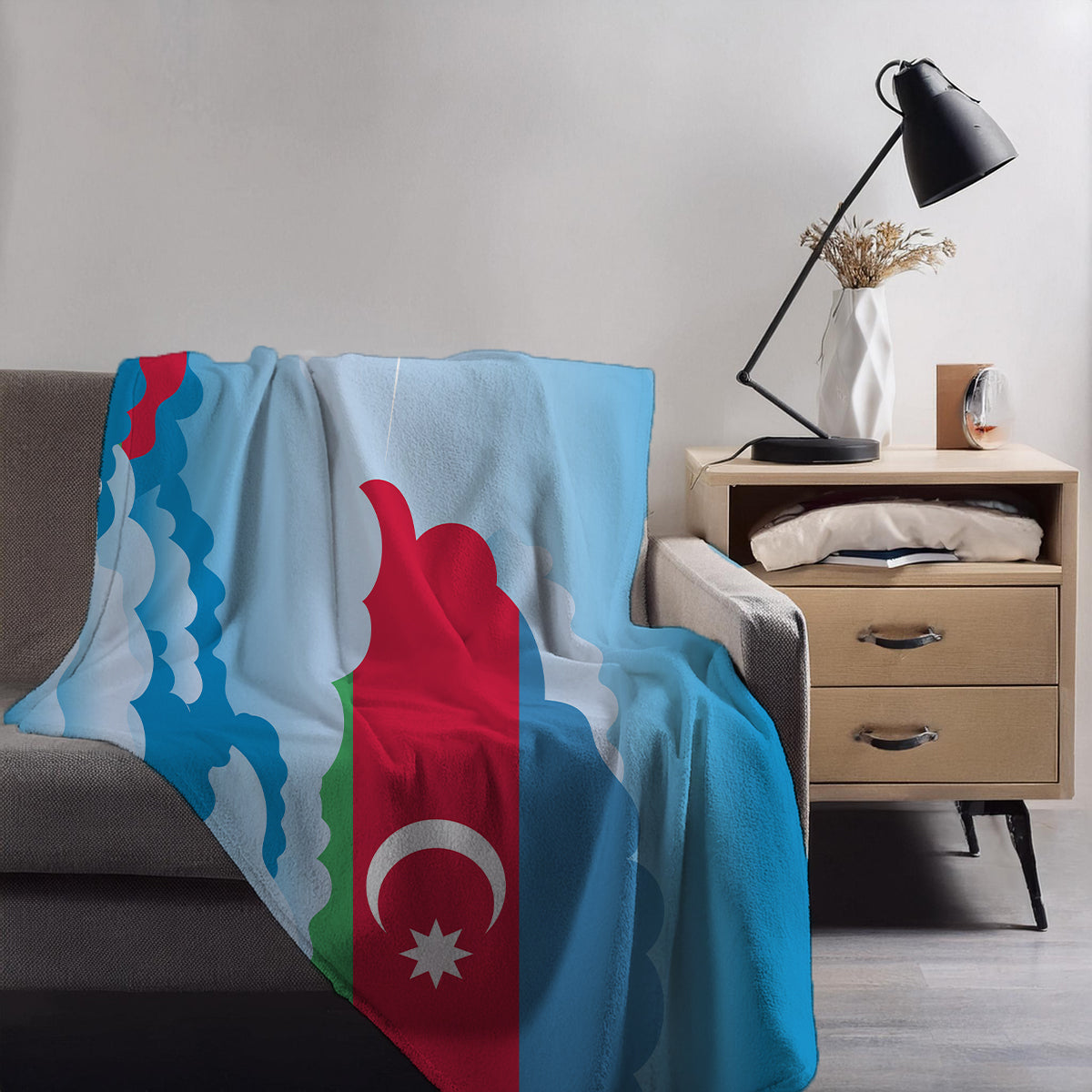 Azerbaijan Day Clouds Blankets & Throws | Soft Premium Blankets | City Posters Plus