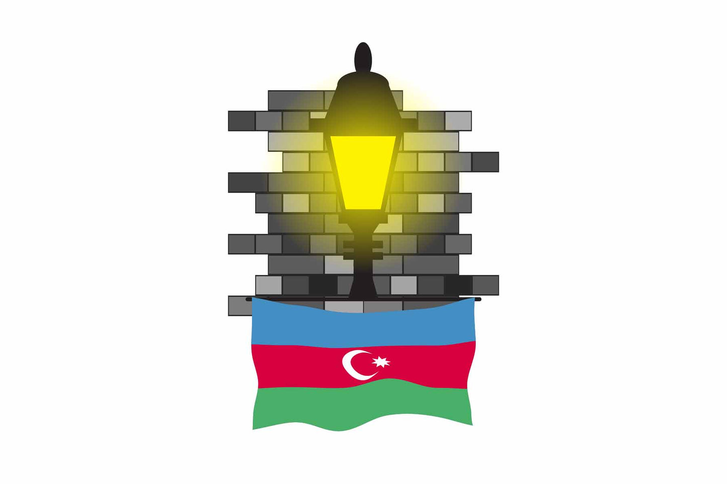 Azerbaijan Street Lamp Bricks Magnet