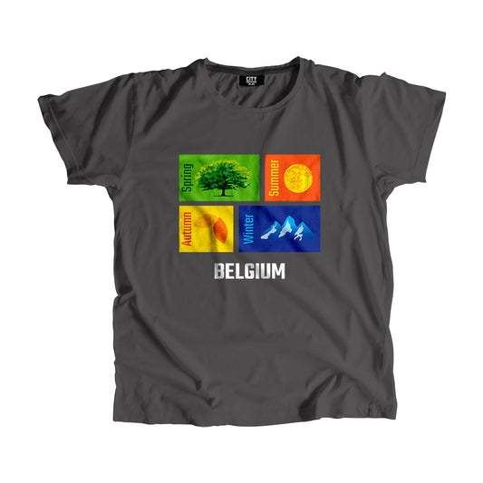 BELGIUM Seasons Unisex T-Shirt (Charcoal Grey)