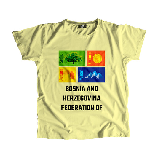 BOSNIA AND HERZEGOVINA FEDERATION OF Seasons Seasons Unisex T-Shirt | City Posters Plus