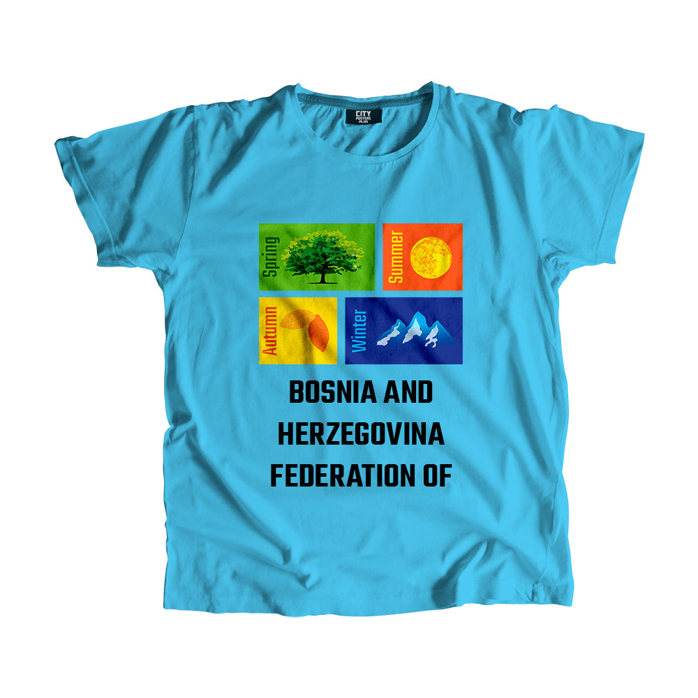 BOSNIA AND HERZEGOVINA FEDERATION OF Seasons Unisex T-Shirt (Sky Blue)