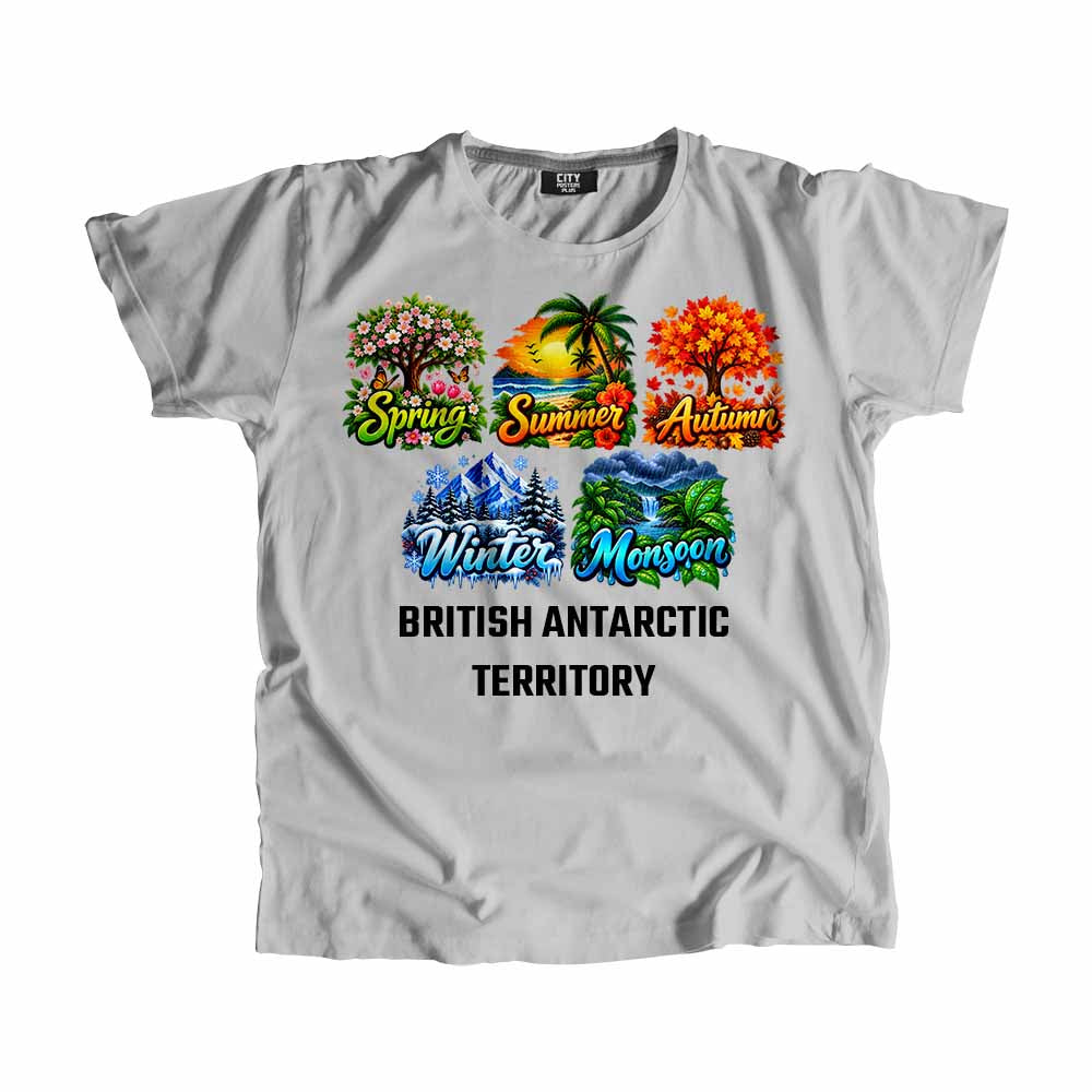 BRITISH ANTARCTIC TERRITORY Seasons Seasons Unisex T-Shirt | City Posters Plus