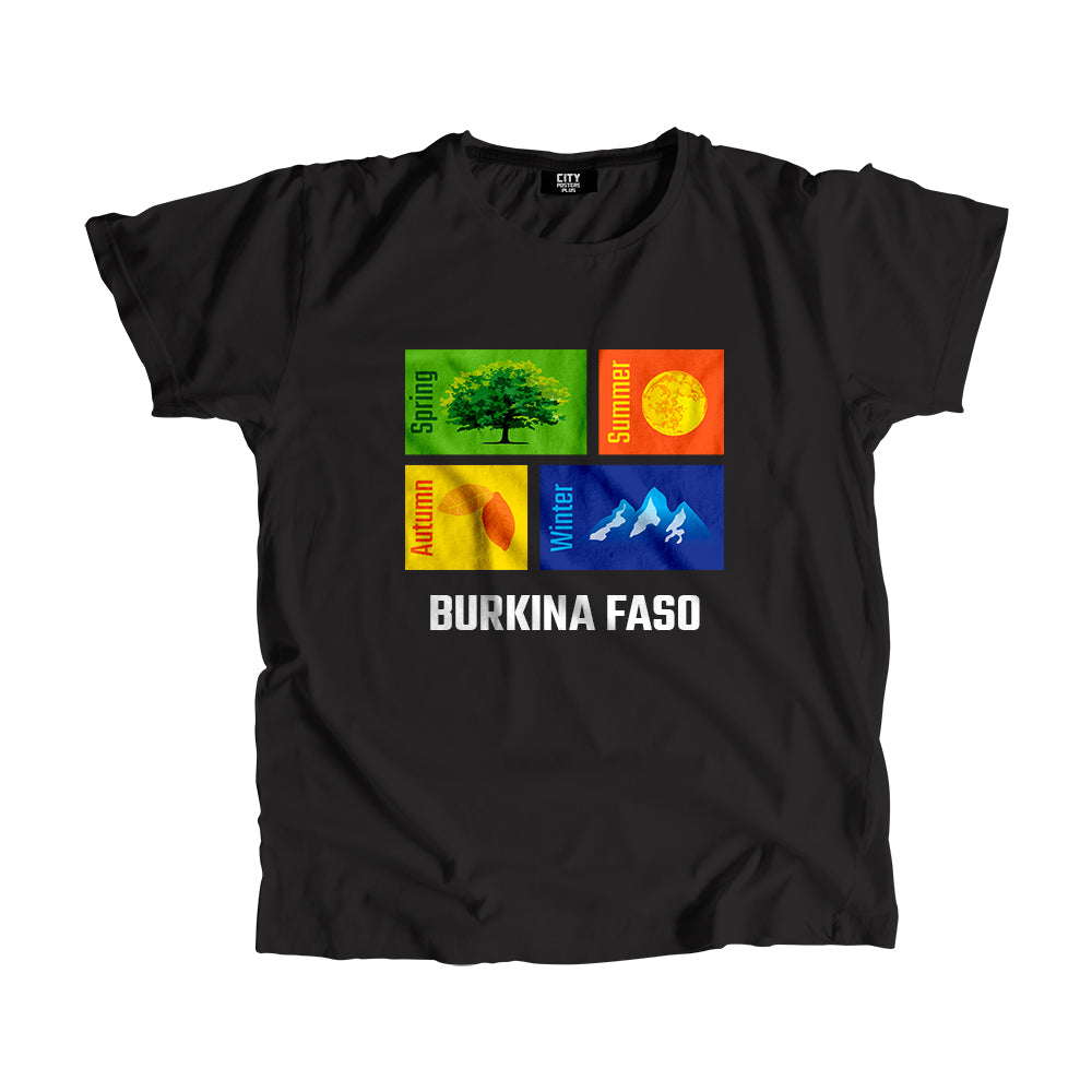 BURKINA FASO Seasons Unisex T-Shirt (Black)