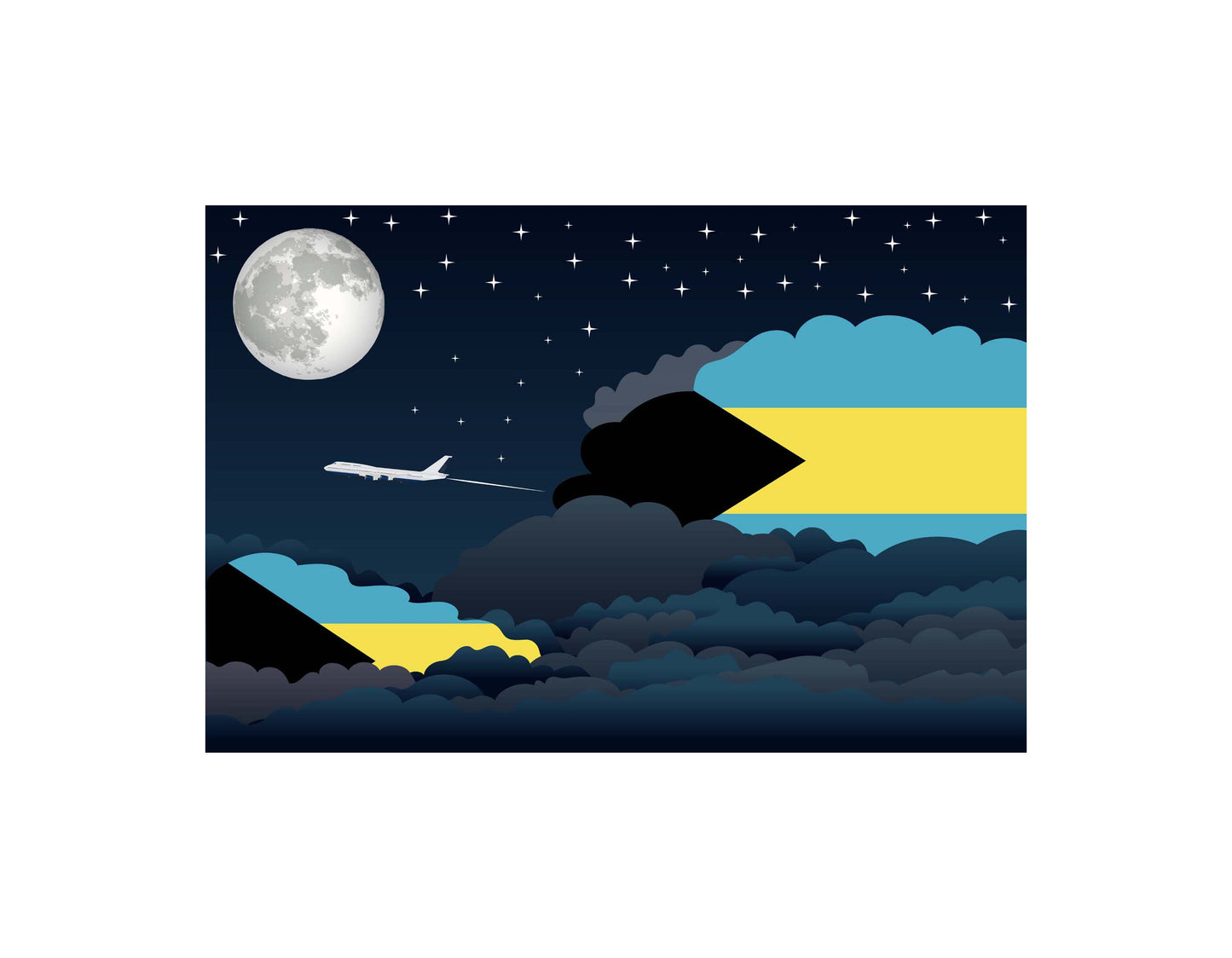Bahamas Night Clouds Blankets & Throws | Premium Soft Blankets | City Posters Plus