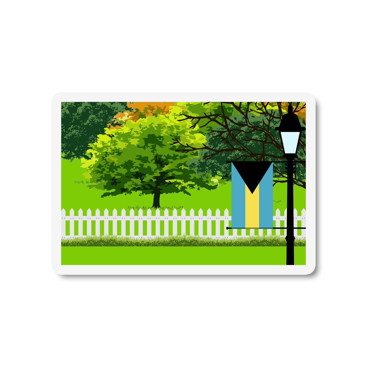 Bahamas Trees Street Lamp Magnet