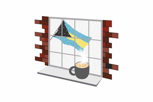 Bahamas Coffee Rain Window Magnet