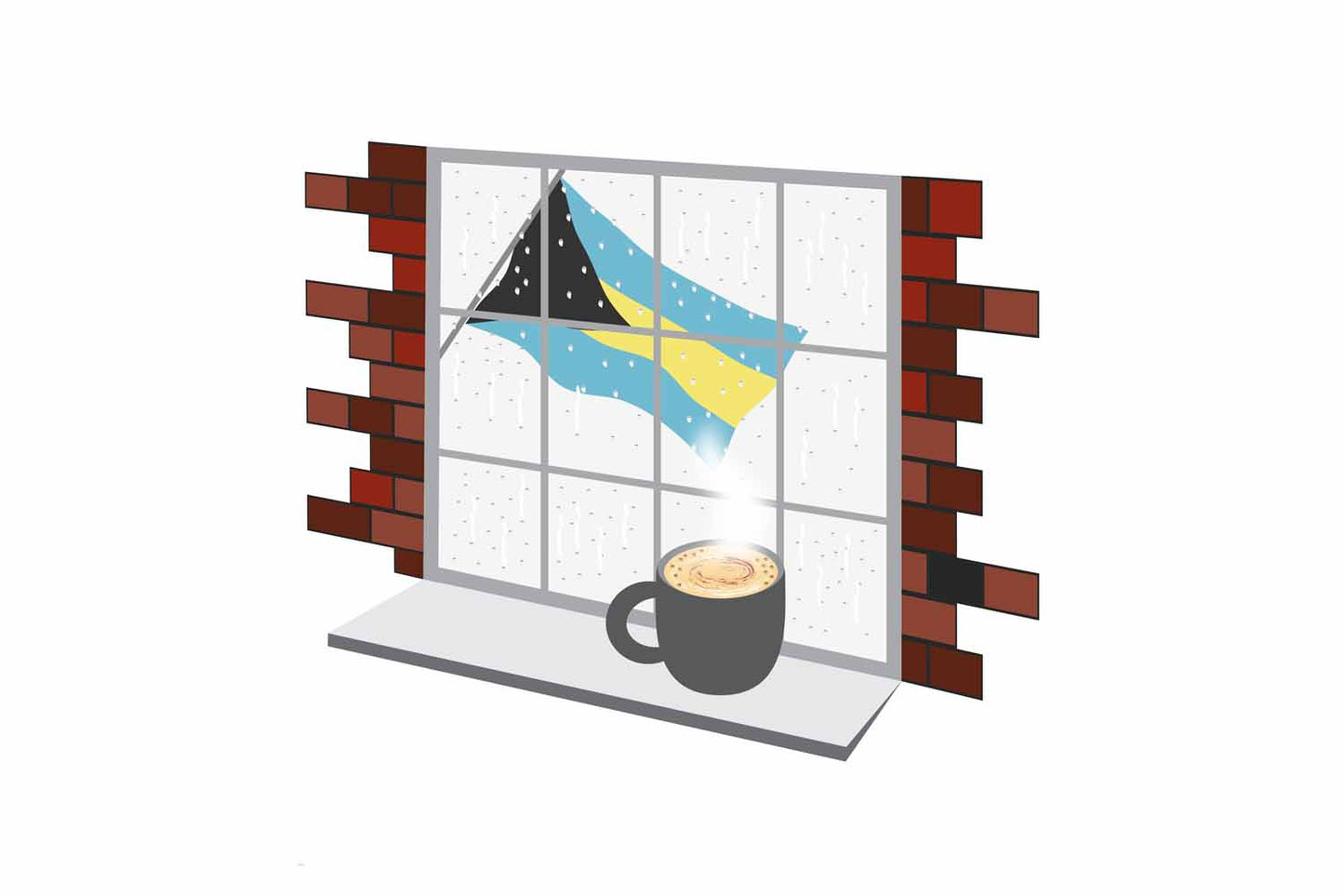 Bahamas Coffee Rain Window Fridge Magnet