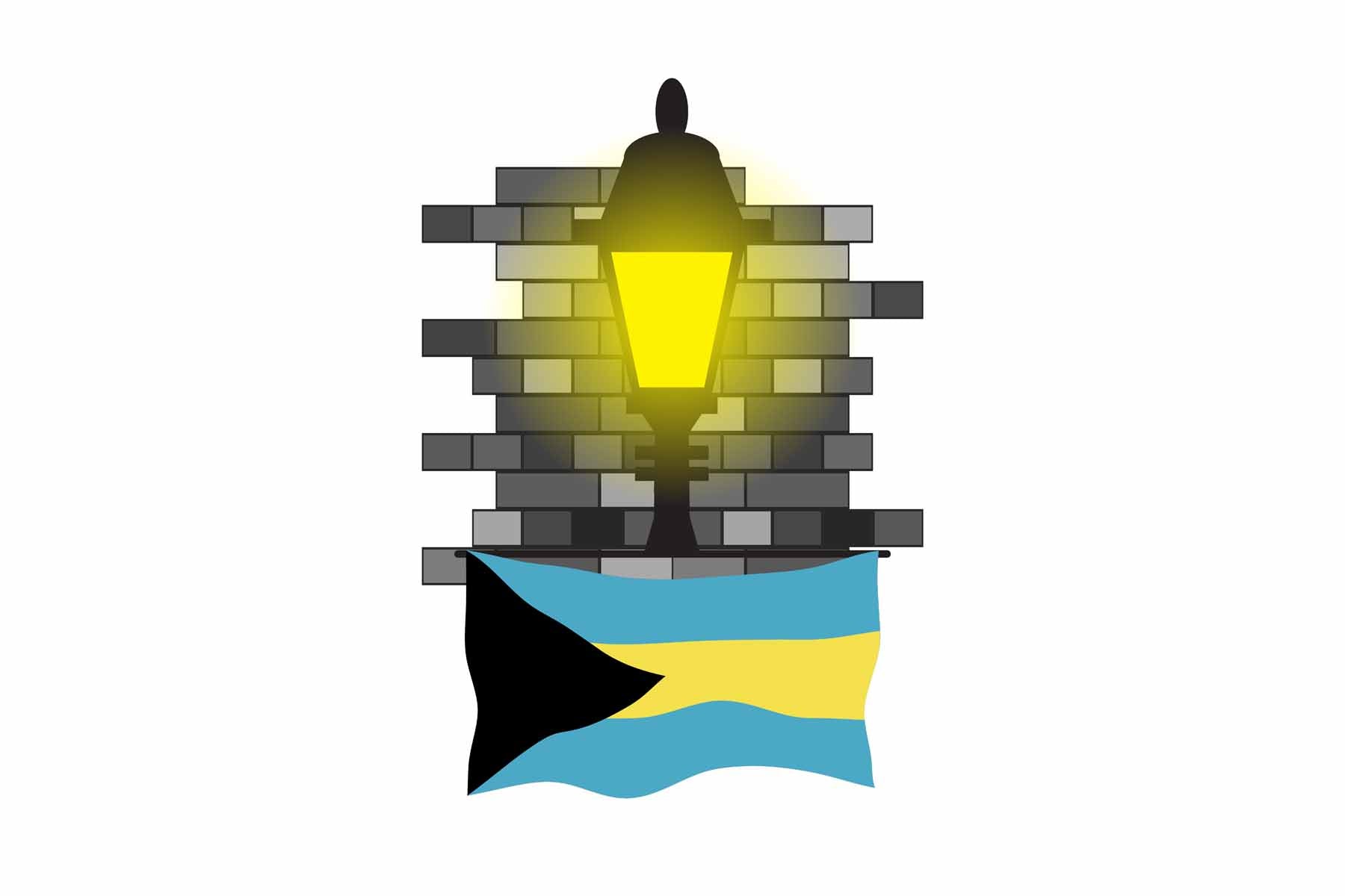 Bahamas Street Lamp Bricks Magnet