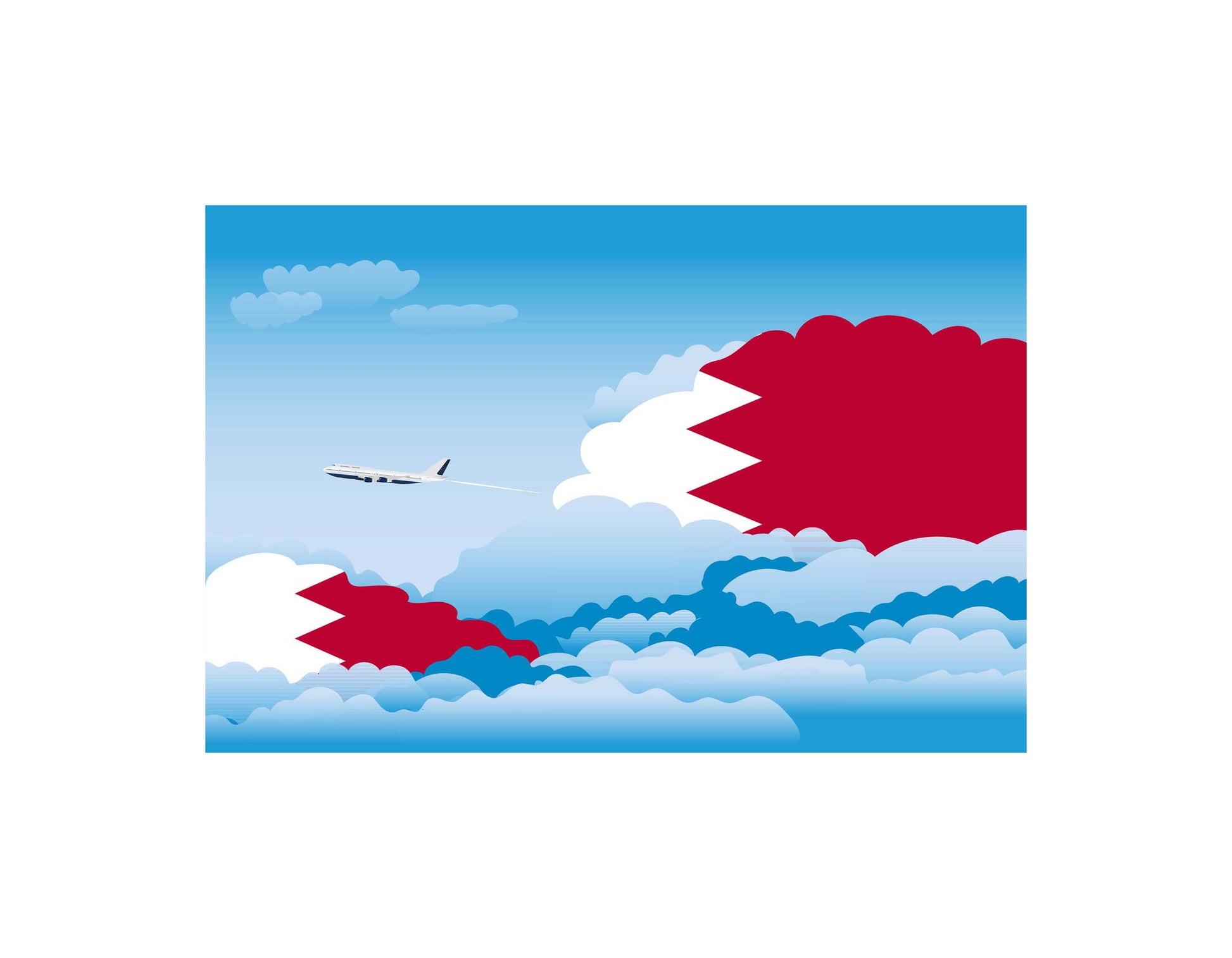 Bahrain Day Clouds Canvas Print Framed