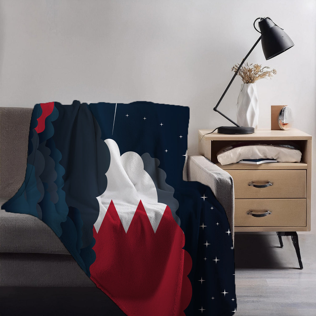 Bahrain Night Clouds Blankets & Throws | Premium Soft Blankets | City Posters Plus