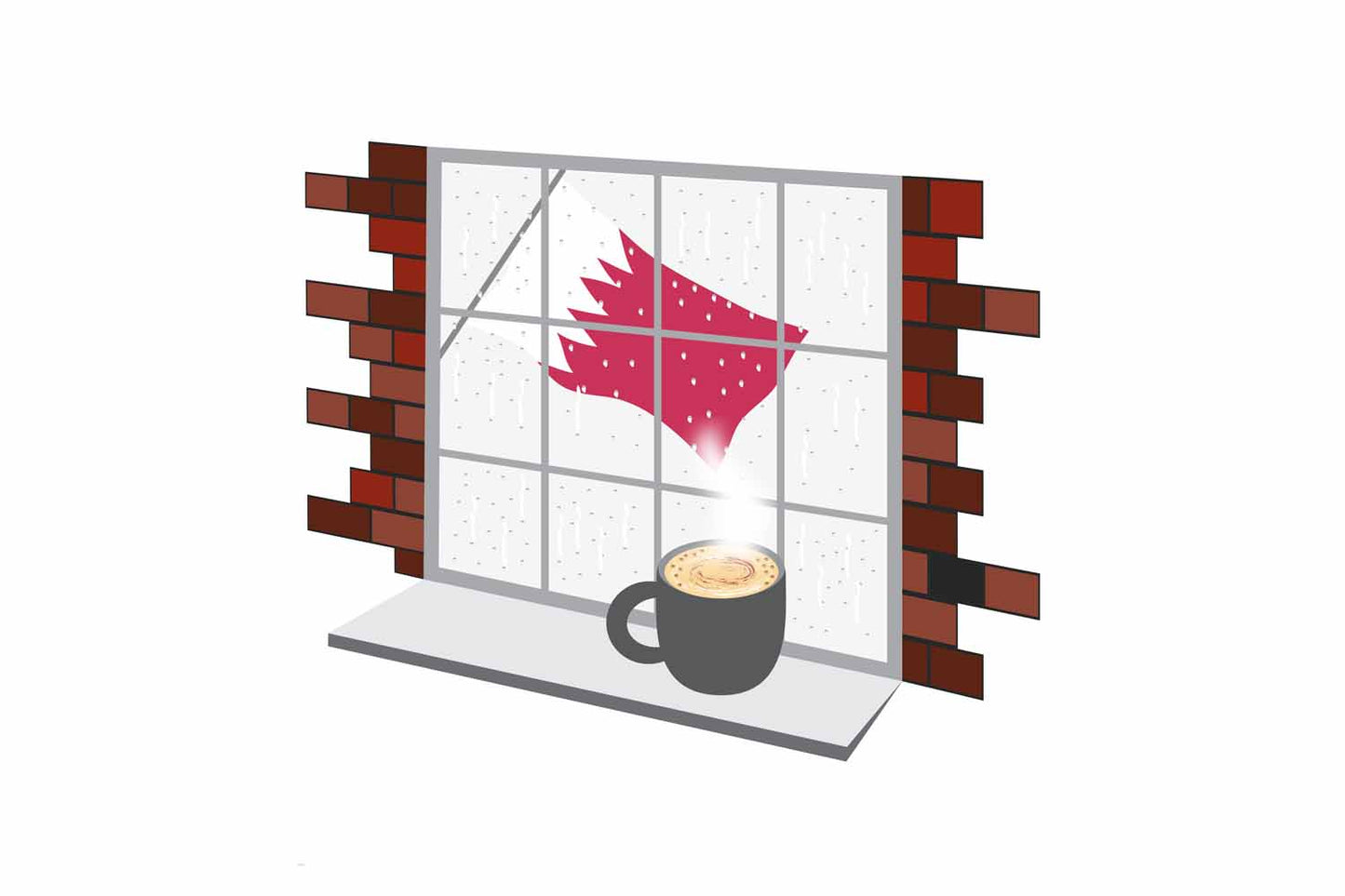 Bahrain Coffee Rain Window Fridge Magnet