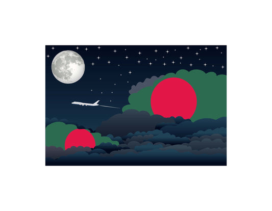 Bangladesh Night Clouds Canvas Print Framed