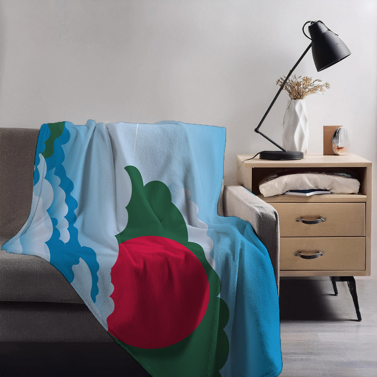 Bangladesh Day Clouds Blankets & Throws | Soft Premium Blankets | City Posters Plus