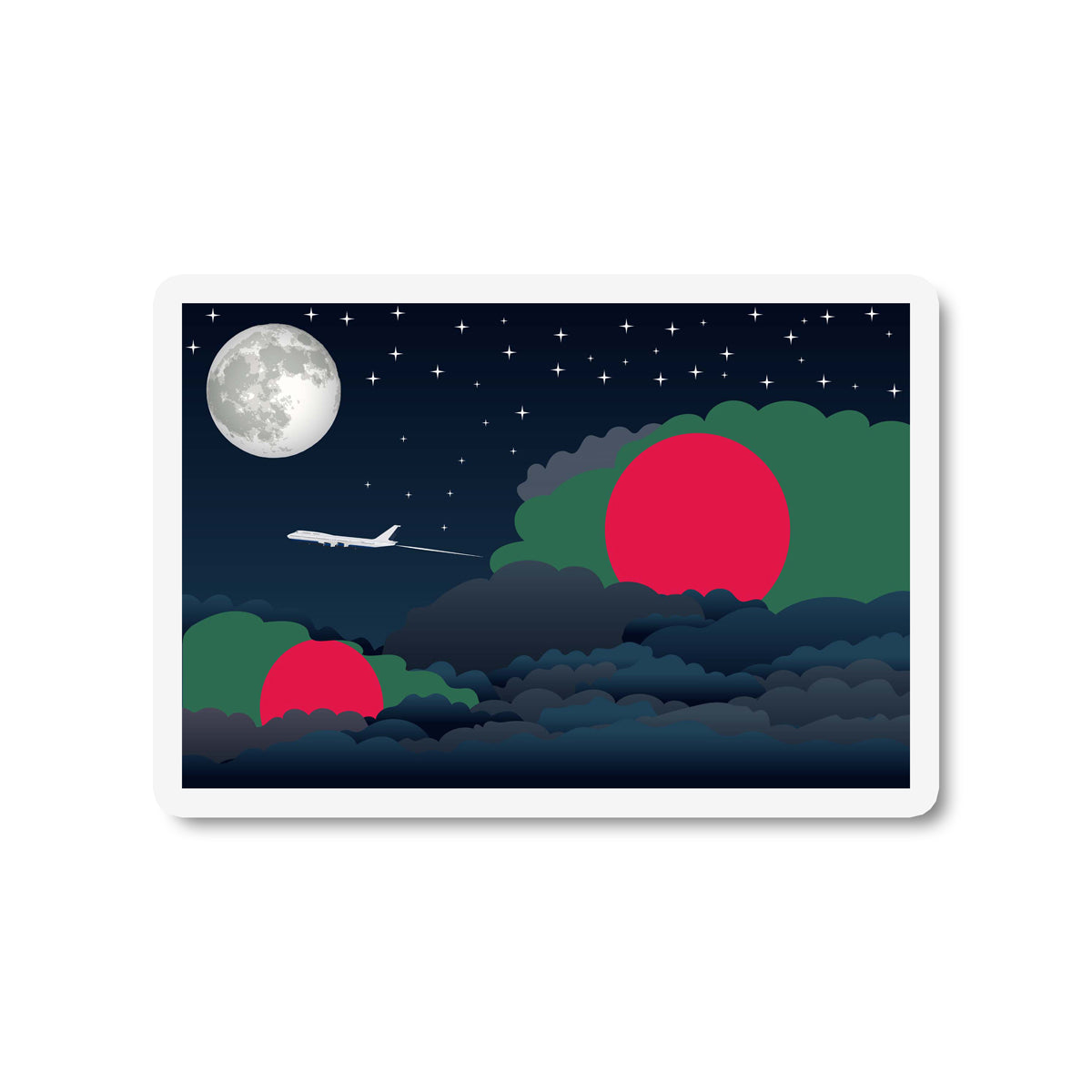 Bangladesh Night Clouds Sticker