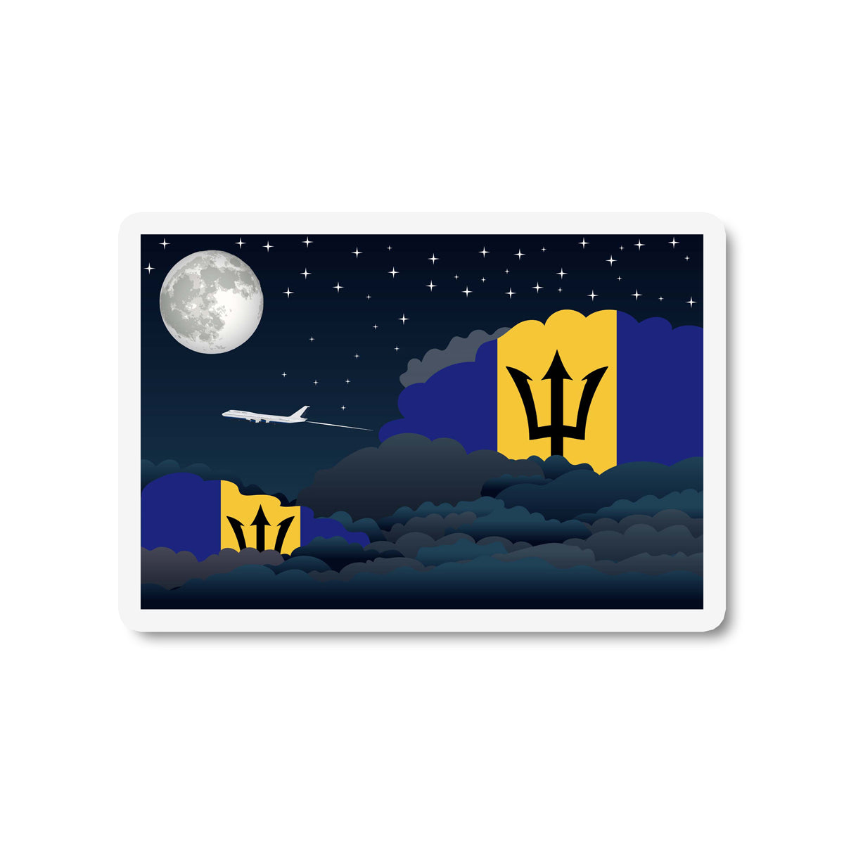 Barbados Night Clouds Fridge Magnet