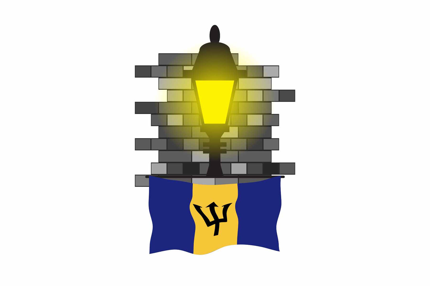 Barbados Street Lamp Bricks Sticker