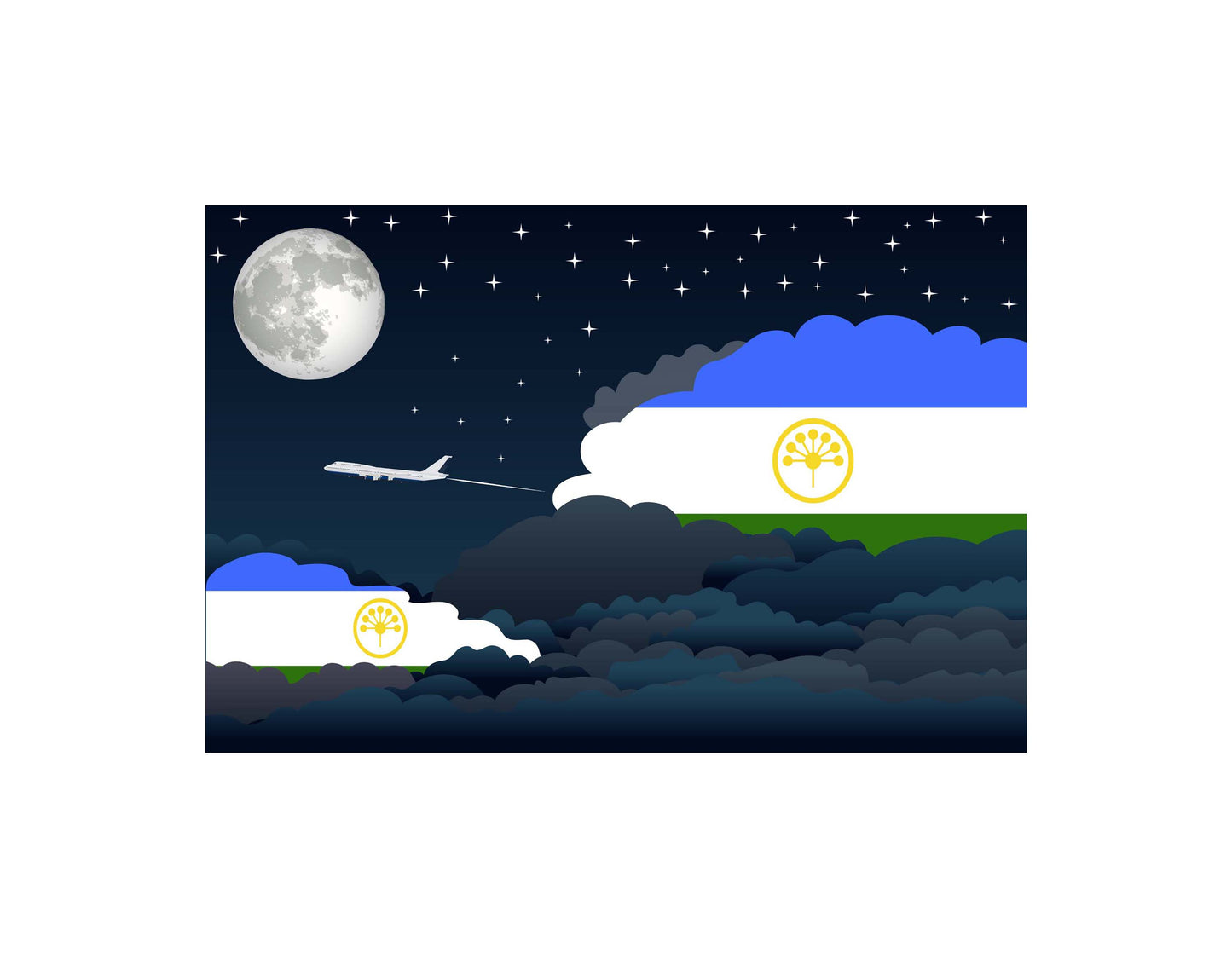 Bashkortostan Night Clouds Blanket Throw
