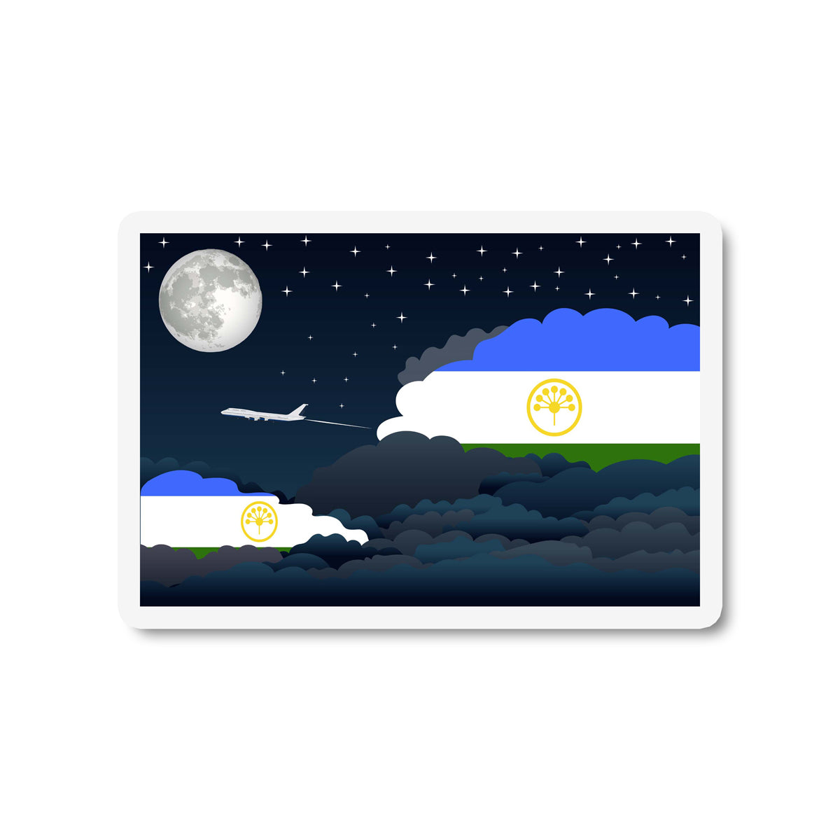 Bashkortostan Night Clouds Fridge Magnet