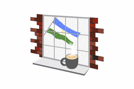 Bashkortostan Coffee Rain Window Magnet