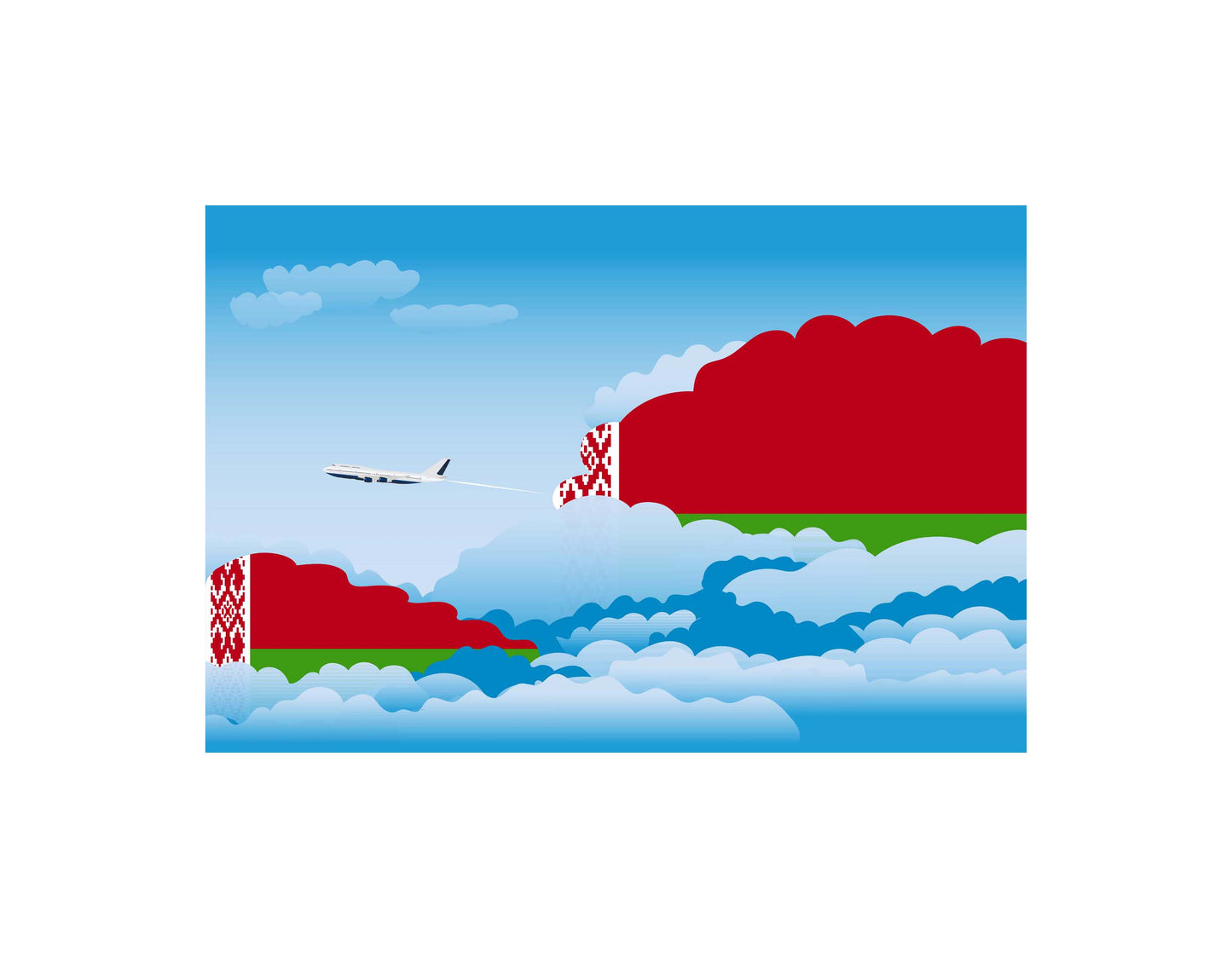 Belarus Day Clouds Canvas Print Framed