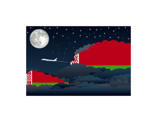 Belarus Night Clouds Canvas Print Framed