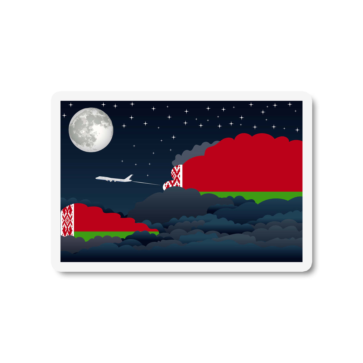 Belarus Night Clouds Fridge Magnet