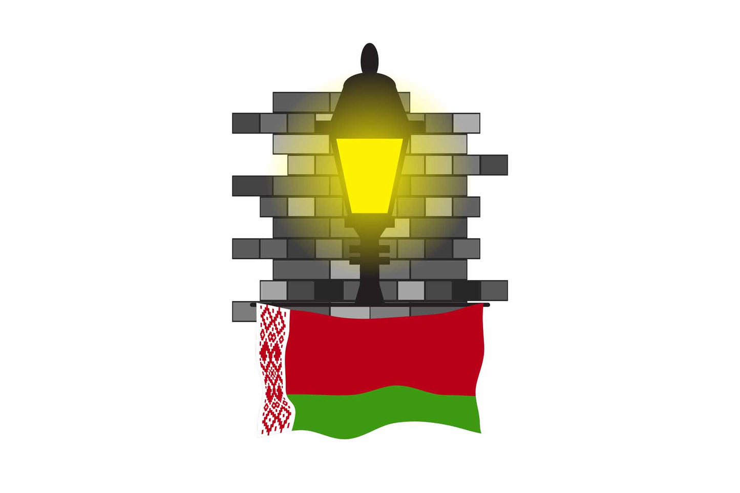 Belarus Street Lamp Bricks Fridge Magnet