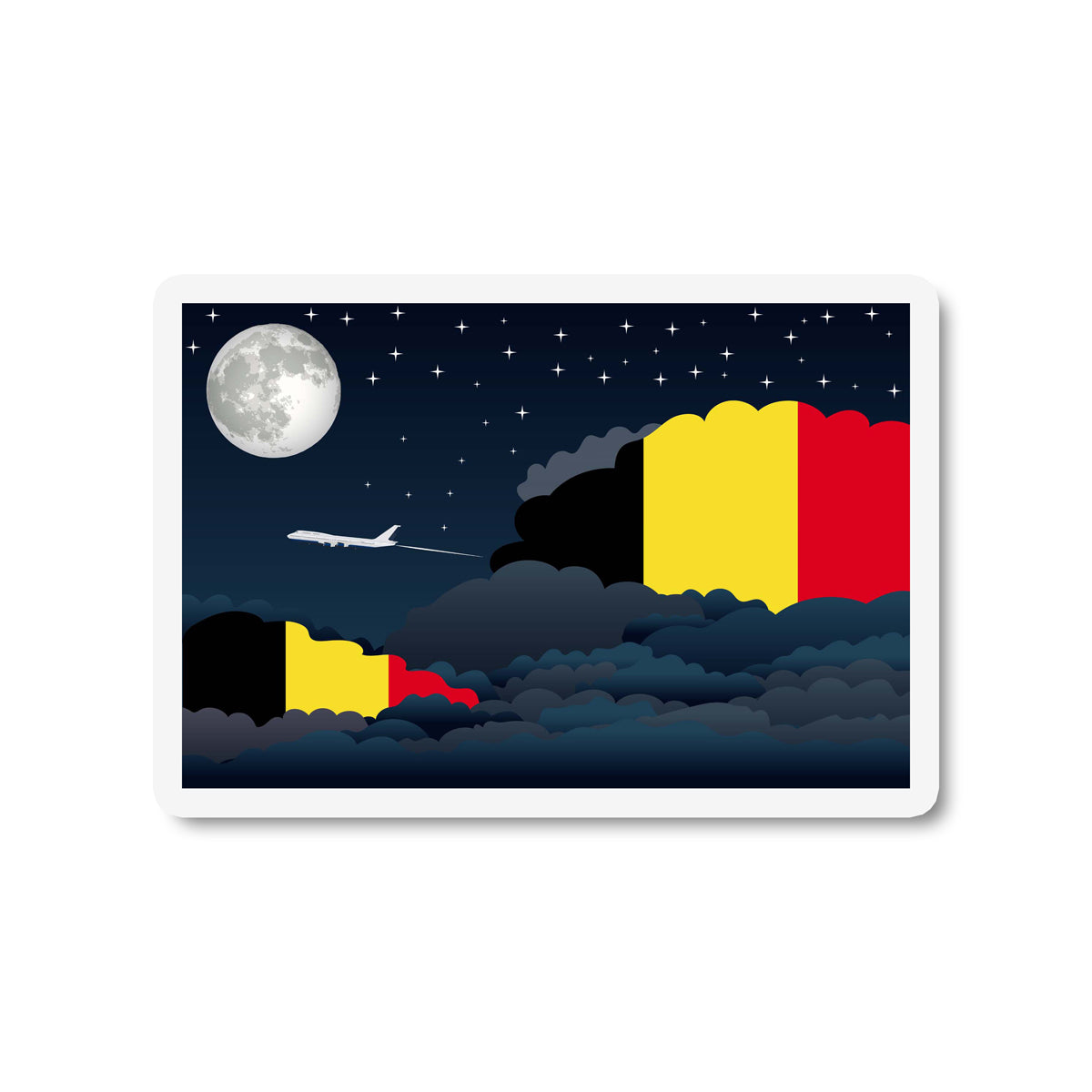 Belgium Night Clouds Fridge Magnet