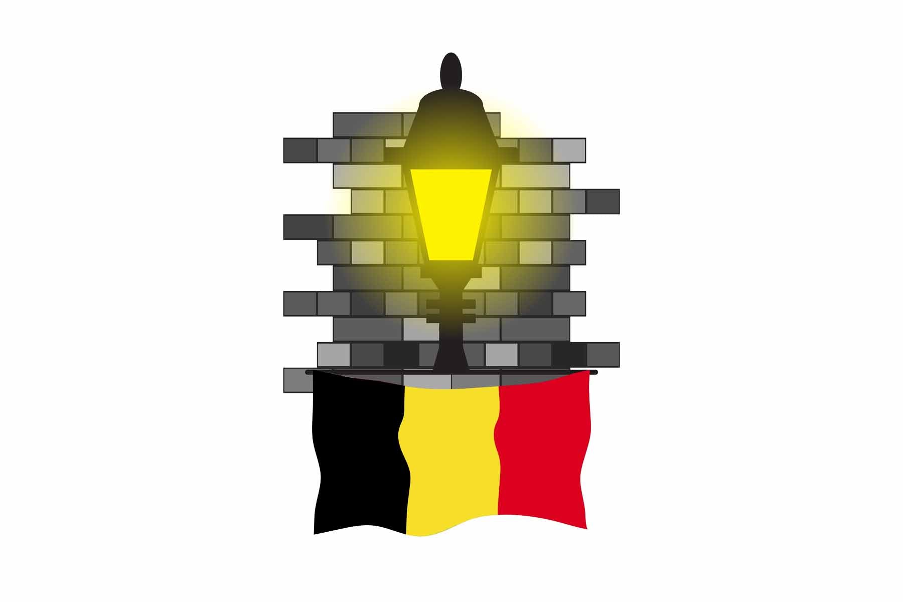 Belgium Street Lamp Bricks Sticker