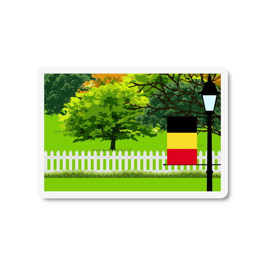 Belgium Trees Street Lamp Magnet