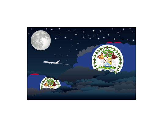 Belize Night Clouds Canvas Print Framed