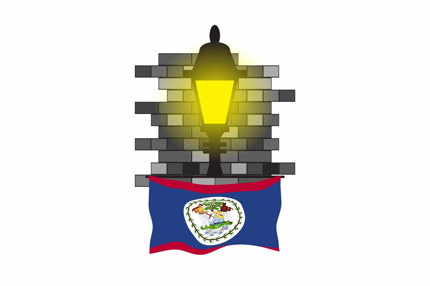 Belize Street Lamp Bricks Sticker