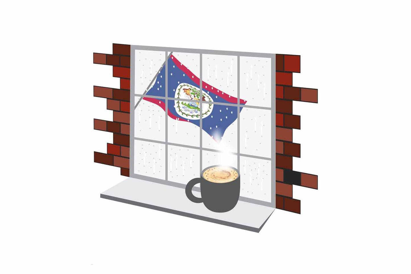 Belize Coffee Rain Window Sticker