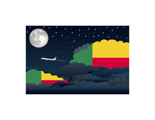 Benin Night Clouds Canvas Print Framed