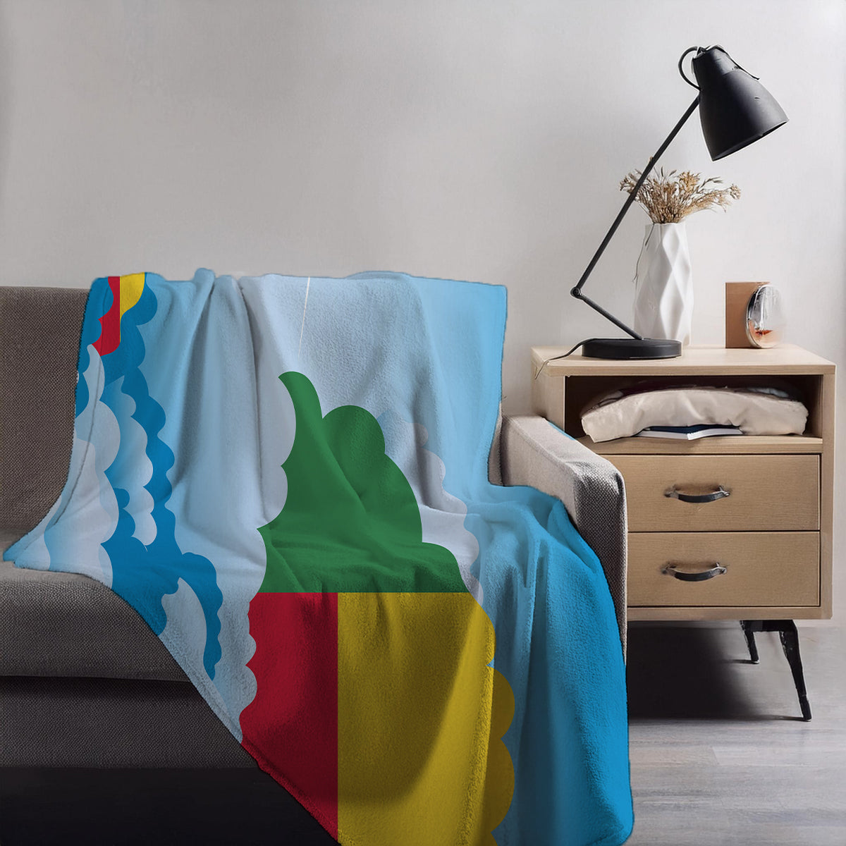 Benin Day Clouds Blankets & Throws | Soft Premium Blankets | City Posters Plus