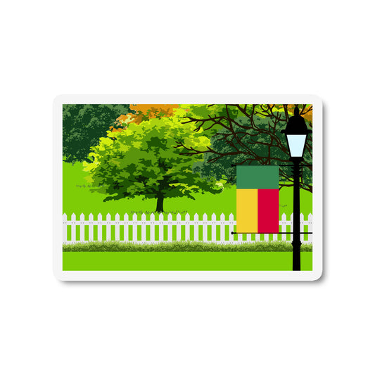 Benin Trees and Street Lamp Sticker