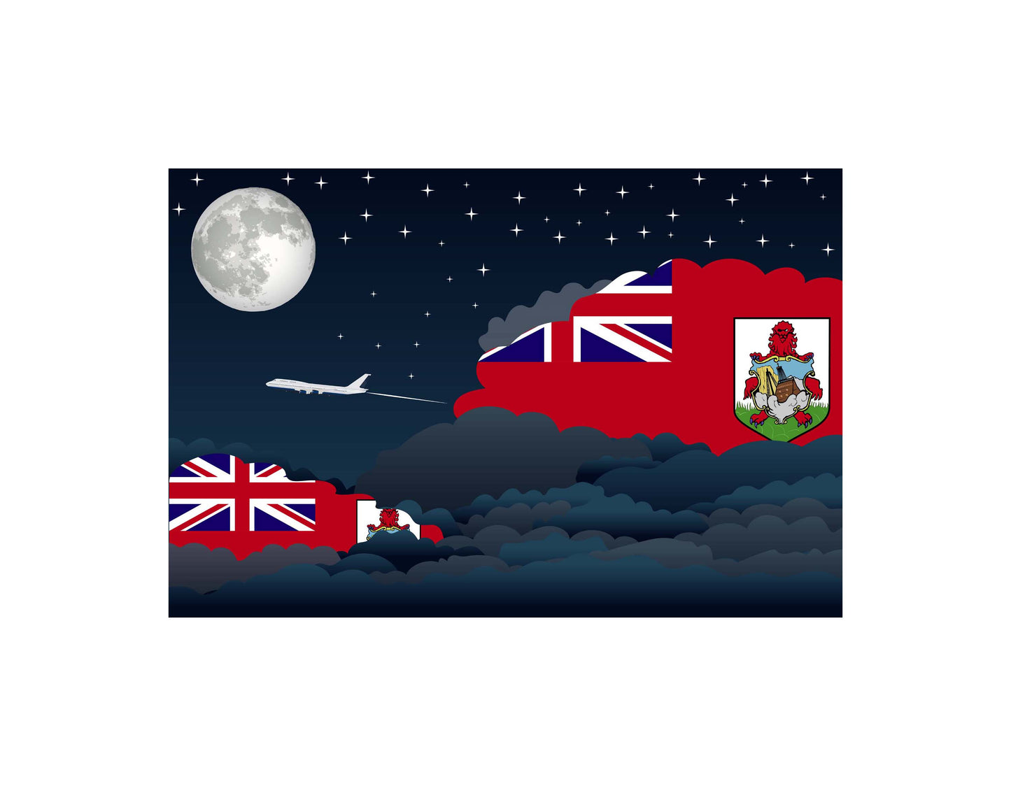 Bermuda Night Clouds Blankets & Throws | Premium Soft Blankets | City Posters Plus
