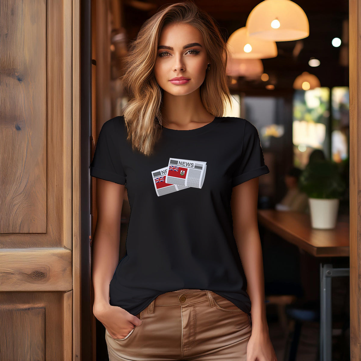 Bermuda Newspaper Women T-Shirt | Vintage Press Tee